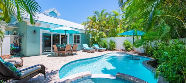 Beautiful Bungalow with Private Pool and Spa, just Steps to the Beach! in Holmes Beach